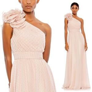 Mac Duggal 49536 Polka Dot Ruffled One Shoulder Gown 8 $398